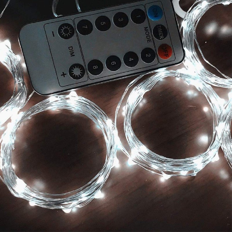 Honche Led Curtain String Lights with Remote for Bedroom Wedding Party Festive Season Propose Marriage Window Christmas Decorations(Bright White) - Image 4